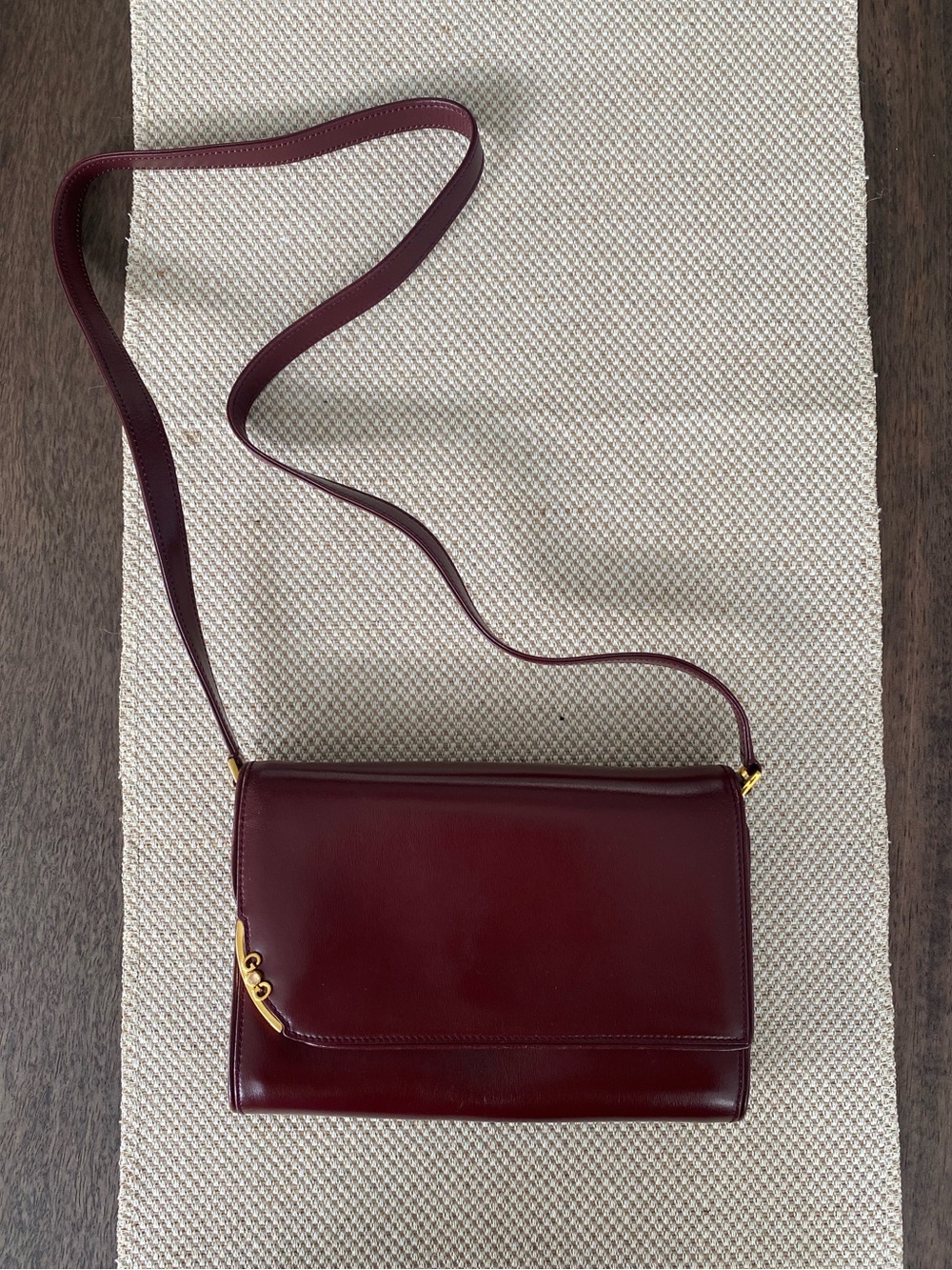 Vintage Gucci Crossbody or Clutch Bag in Burgundy Red